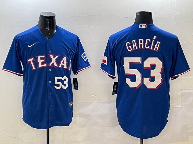 Men Texas Rangers #53 Garcia Blue Game 2025 Nike MLB Jersey style 3->texas rangers->MLB Jersey